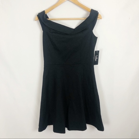Lulus Skater Season Of Fun Off Shoulder Party Dress Black Size M - Picture 1 of 13